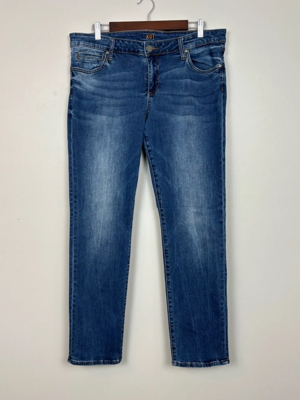Kut From The Kloth Jeans Womens 12 Blue Boyfriend Mid‎ Rise Med Wash Denim